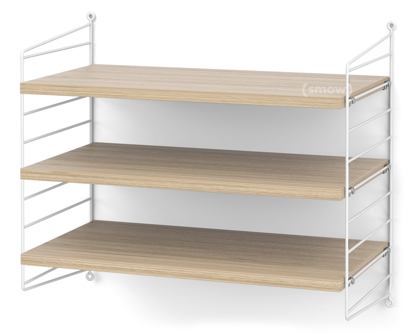 String System Shelf S, 30 cm, White, Oak veneer | String Furniture ...