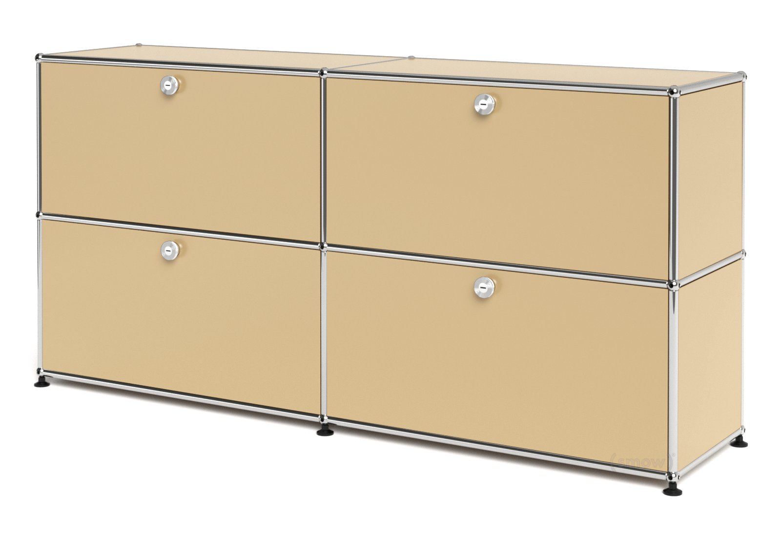 USM Haller l Box 750×350×175 色：Lグレー USM Haller Lowboard L with 2 Drop-down Doors, Pure white RAL