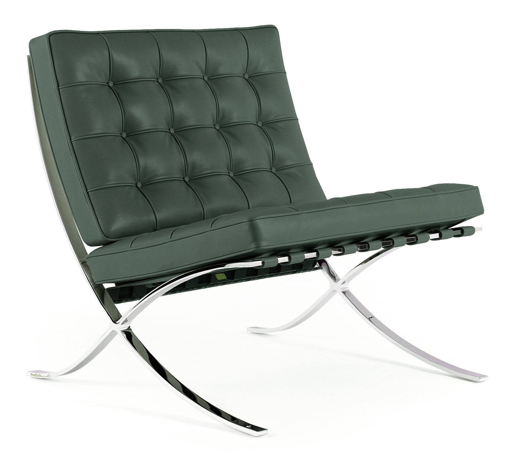 Barcelona Chair Relax, Leather Venezia - Bauhaus green | Knoll