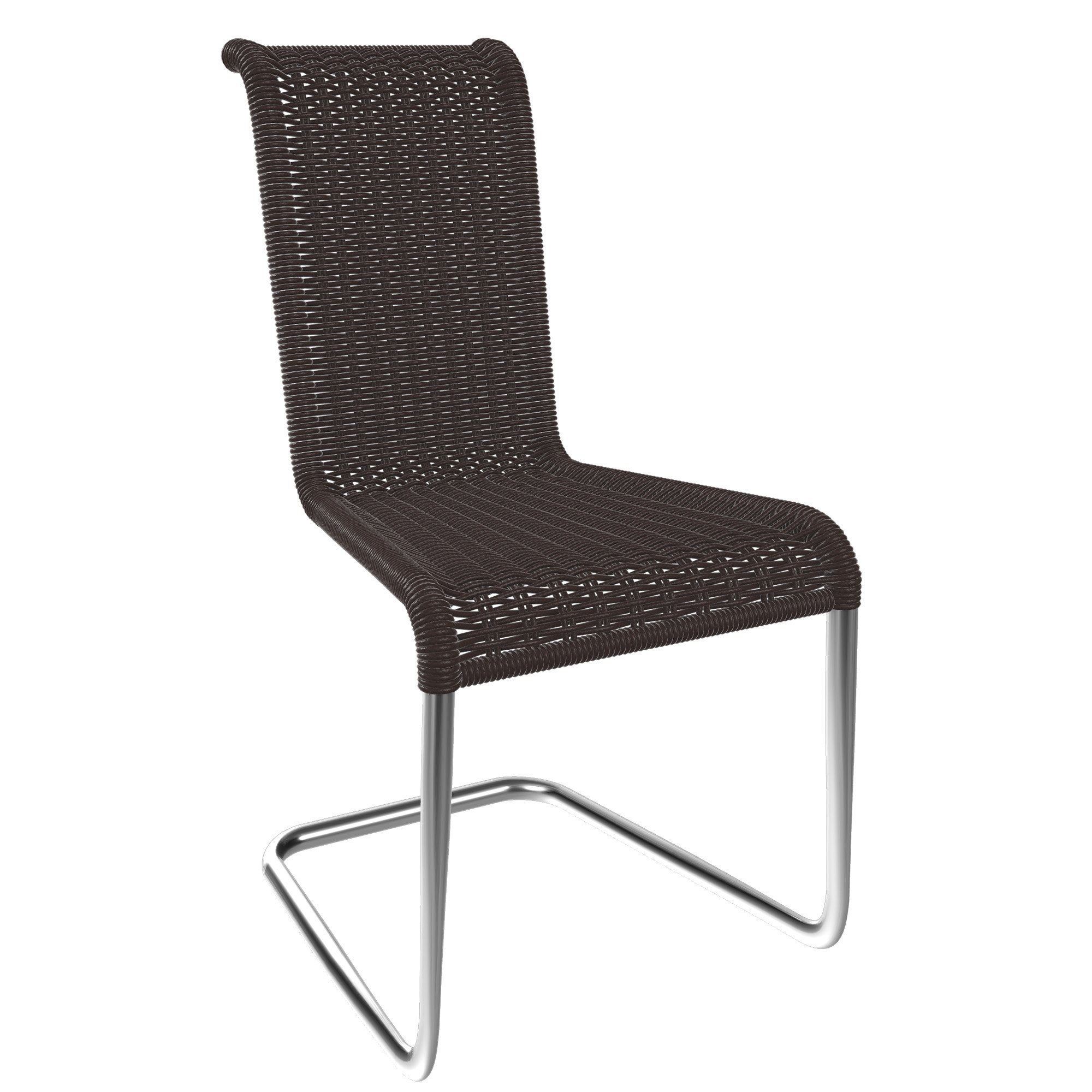 B20 Chair, Wickerwork I, Brown, Chrom | Tecta | Cantilever Chairs