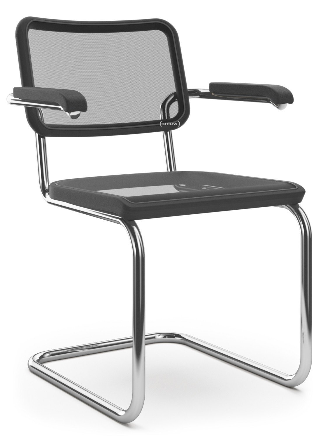 S 64 / S 64 N Cantilever Chair, Stretched synthetic netting, Black