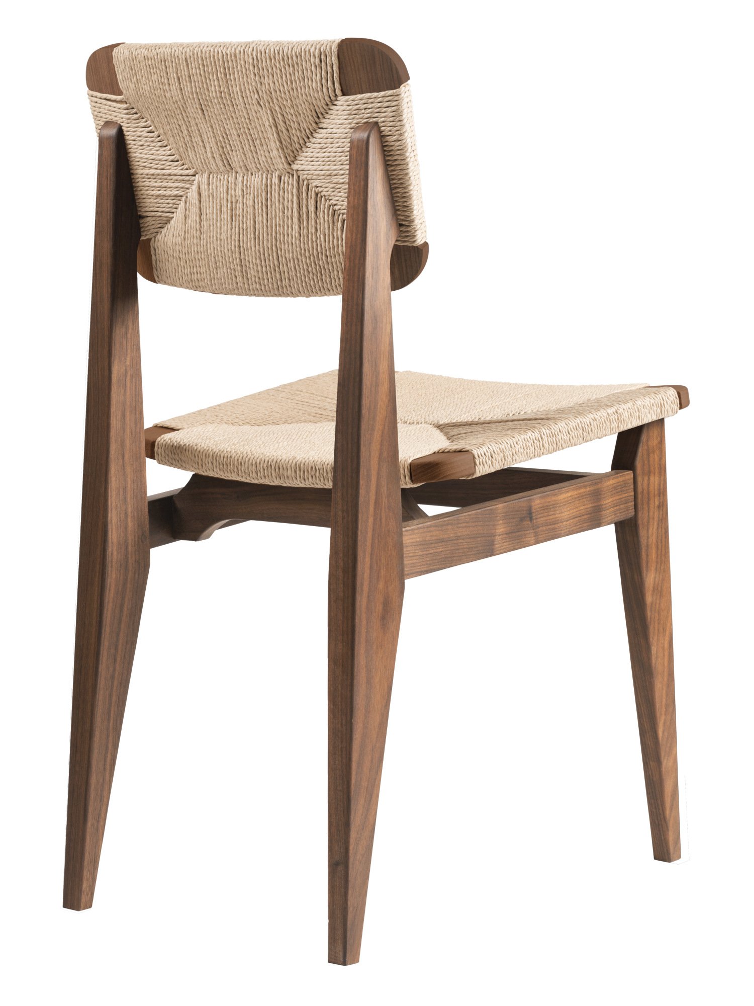 C-Chair, Paper cord, American walnut Gubi Dining Room Chairs