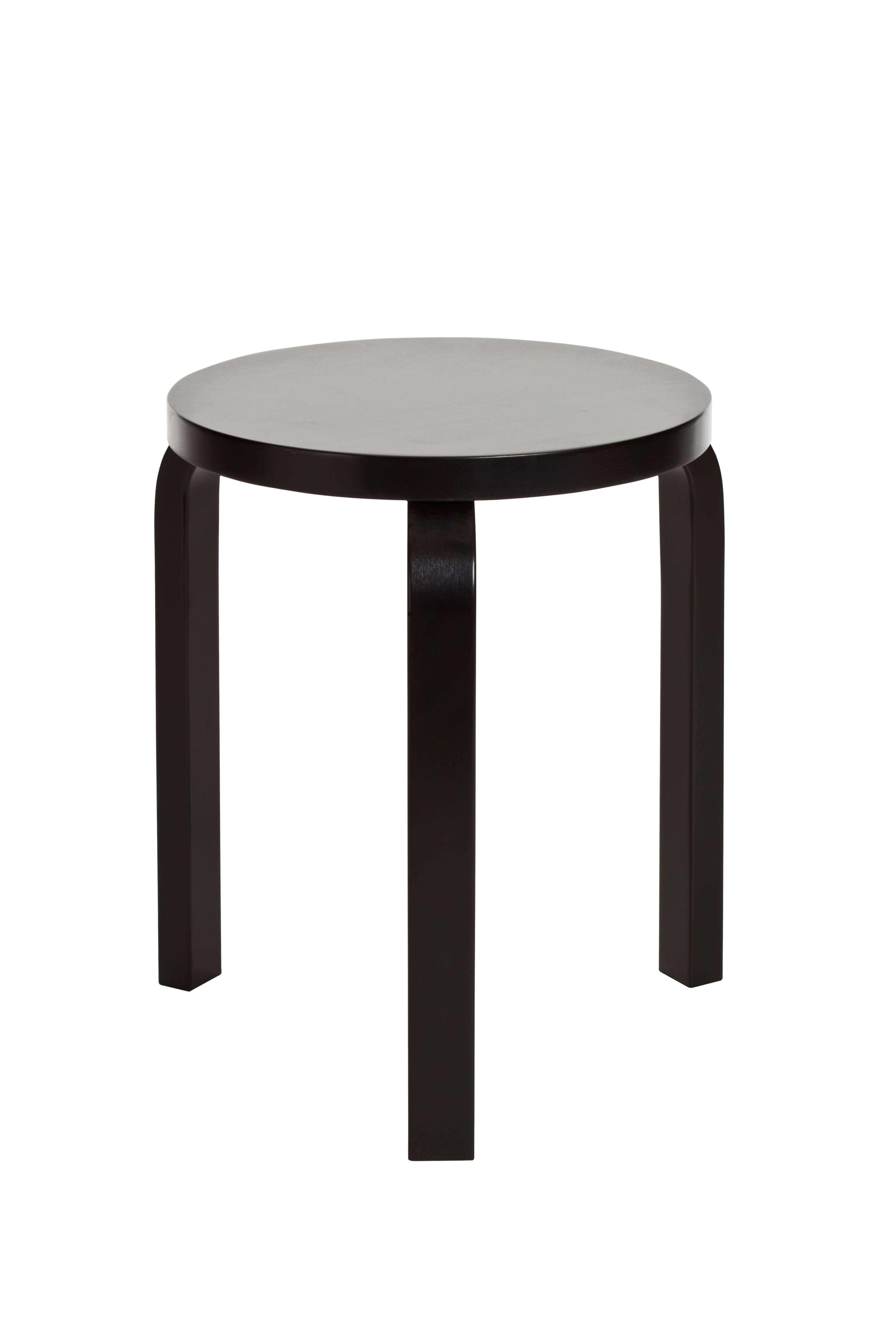 Stool 60, Seat and legs black varnished | Artek | by Alvar Aalto