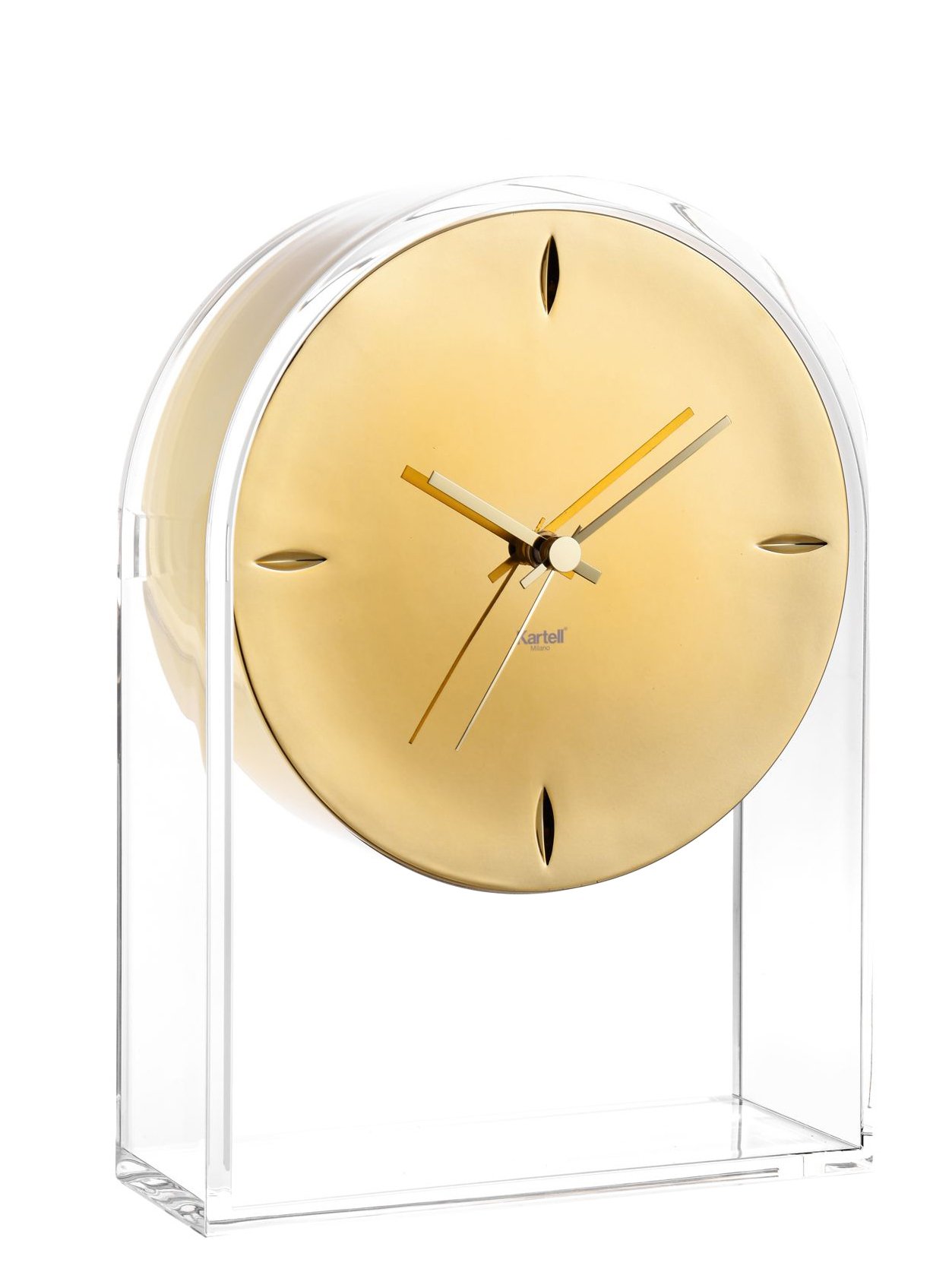 L'Air du Temps Table Clock, Transparent/gold | Kartell | Clocks