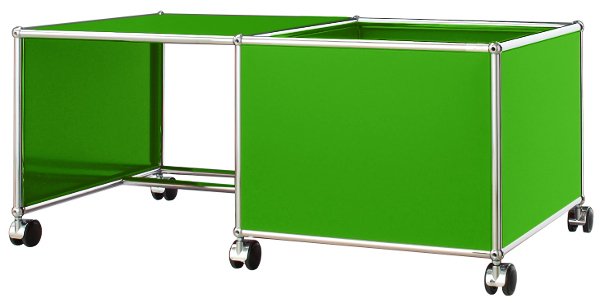 USM Haller Mobile Desk for Kids, Case right, USM green | USM