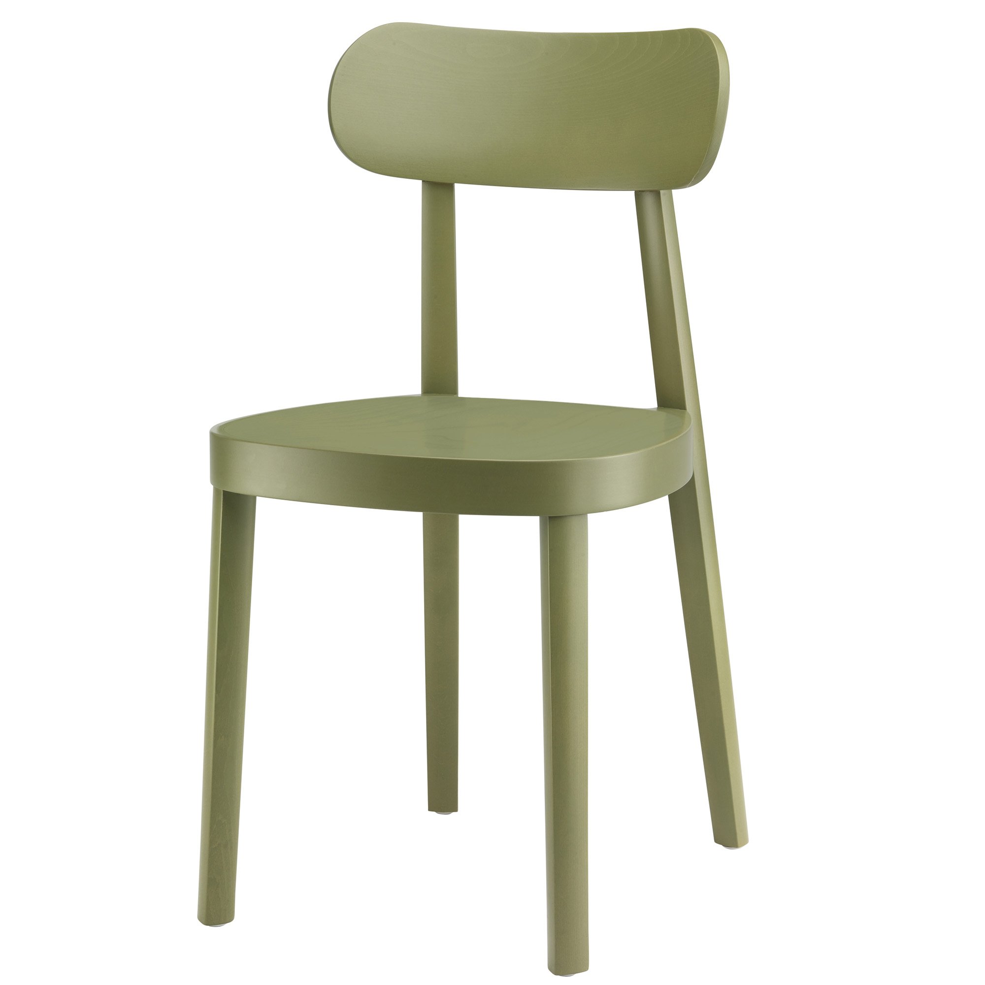 118 / 118 M Chair, Olive green stained beech, Moulded plywood seat