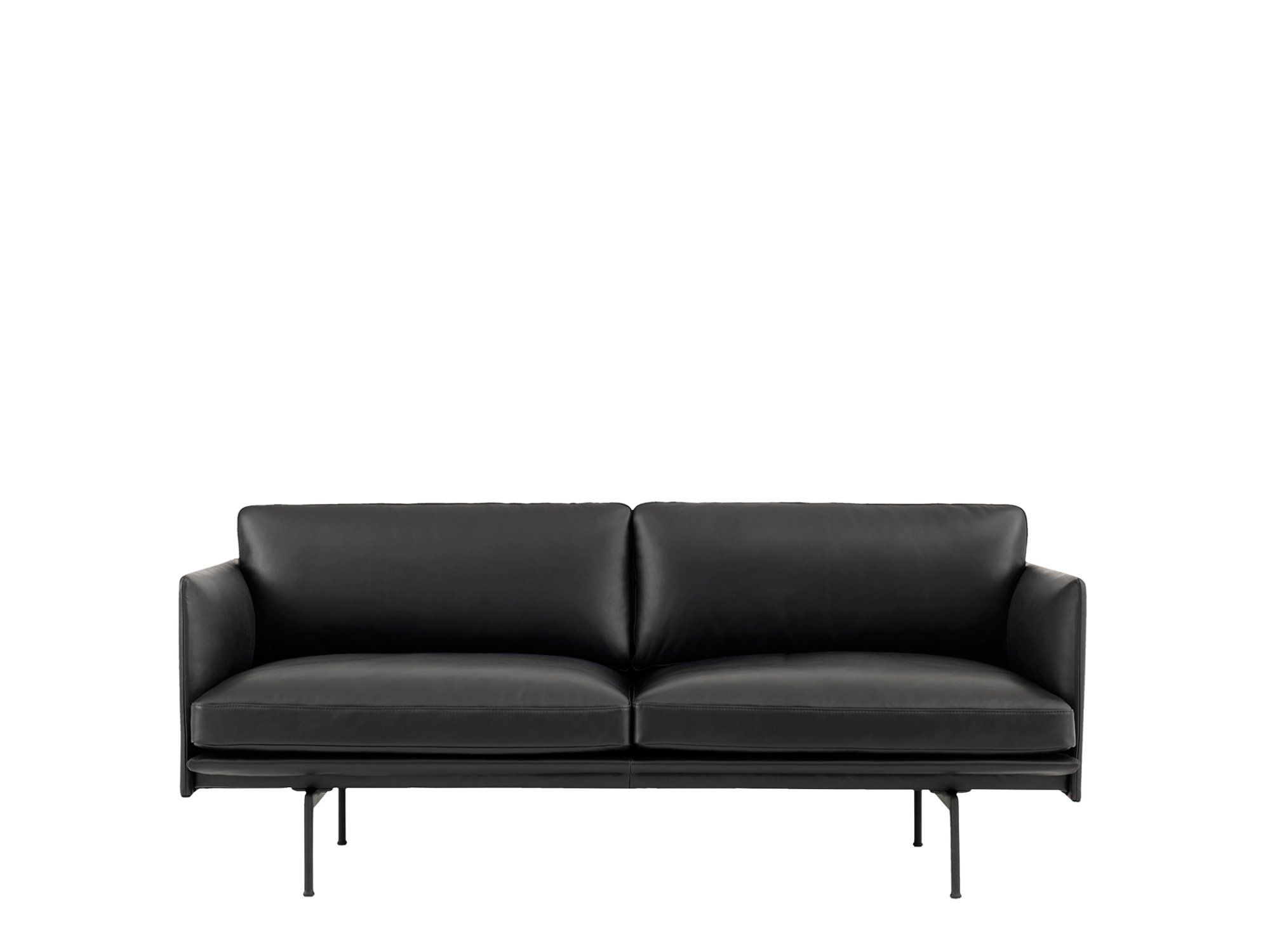 Outline Sofa, 2 Seater, Leather black | Muuto | Sofa
