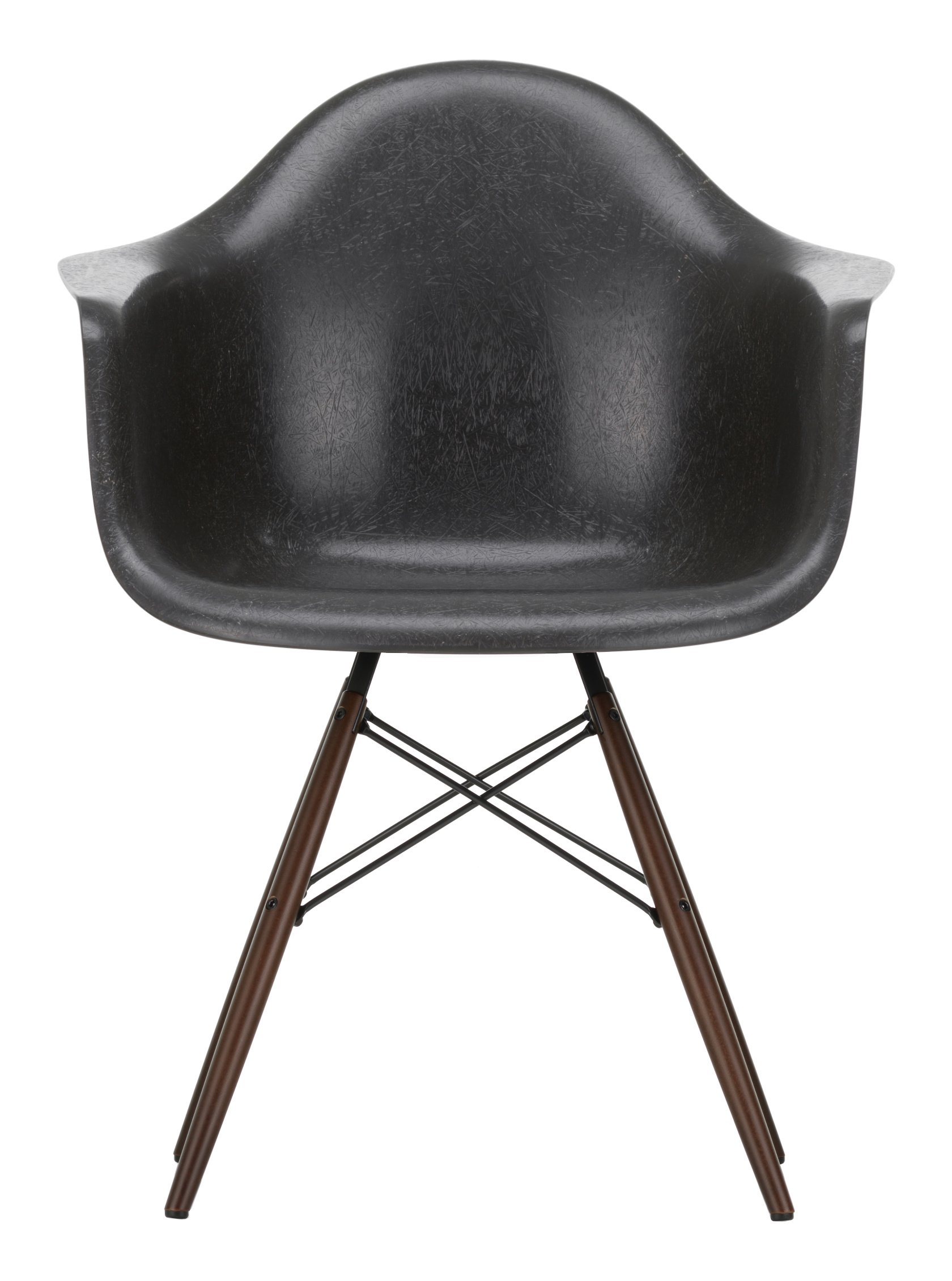 Eames Fiberglass Armchair DAW, Eames elephant hide grey, Dark