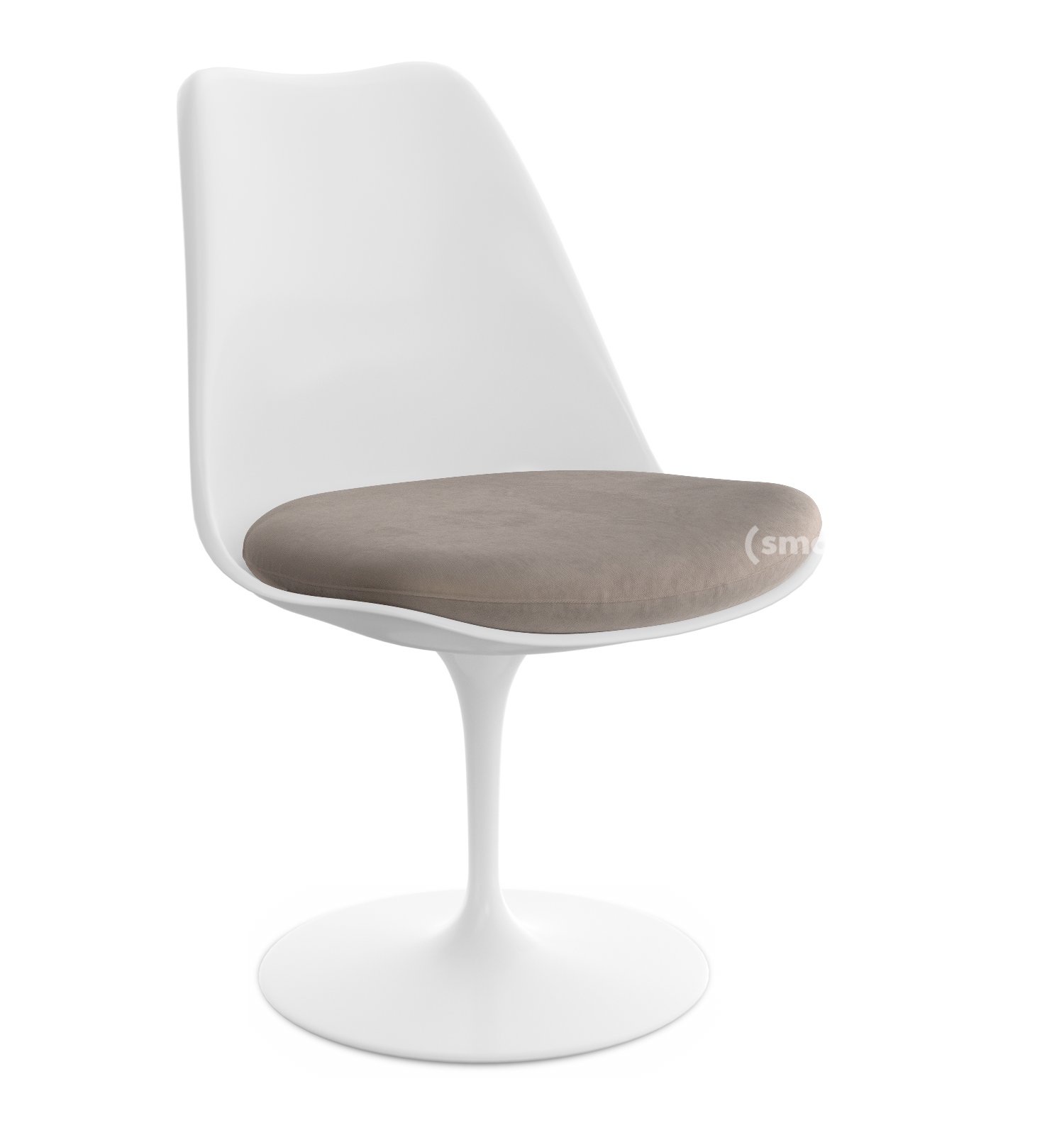 Saarinen Tulip Chair, Swivel, Seat cushion, White, Beige (Eva 177)
