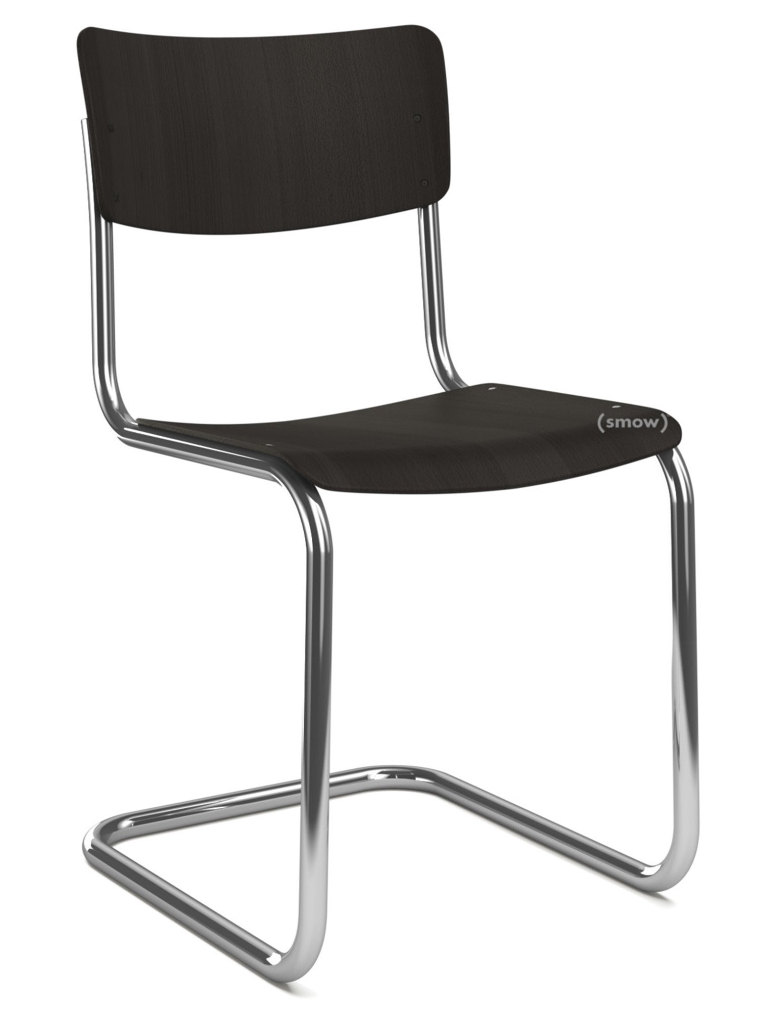 THONET / S43 ① S 43 Classic Cantilever Chair, Chrome-plated frame, Stained beech