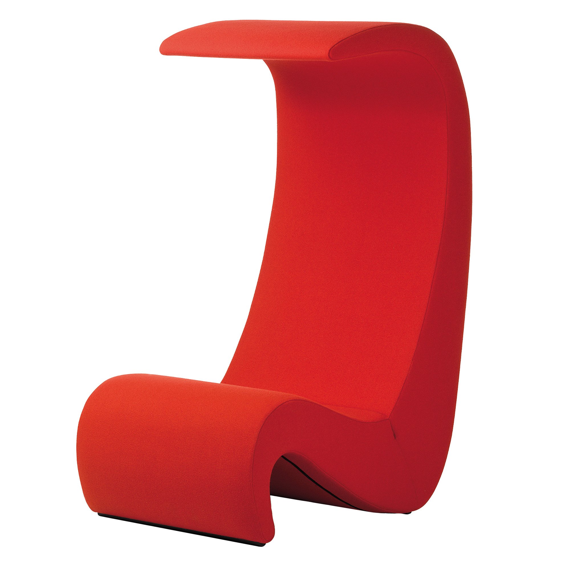 Amoebe Highback Lounge Chair, Fabric Tonus, red | Vitra | by