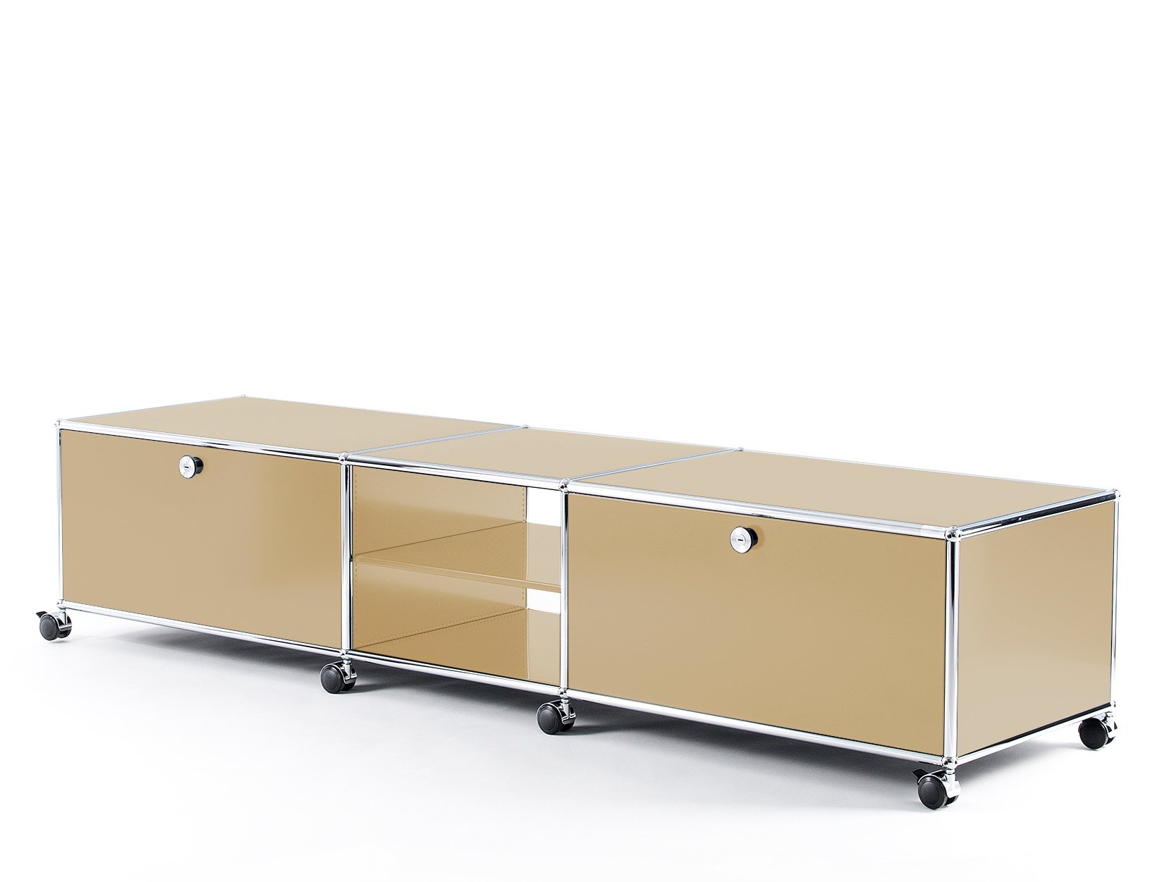 USM Haller TV-Lowboard XL on Castors, USM beige | USM Haller | USM