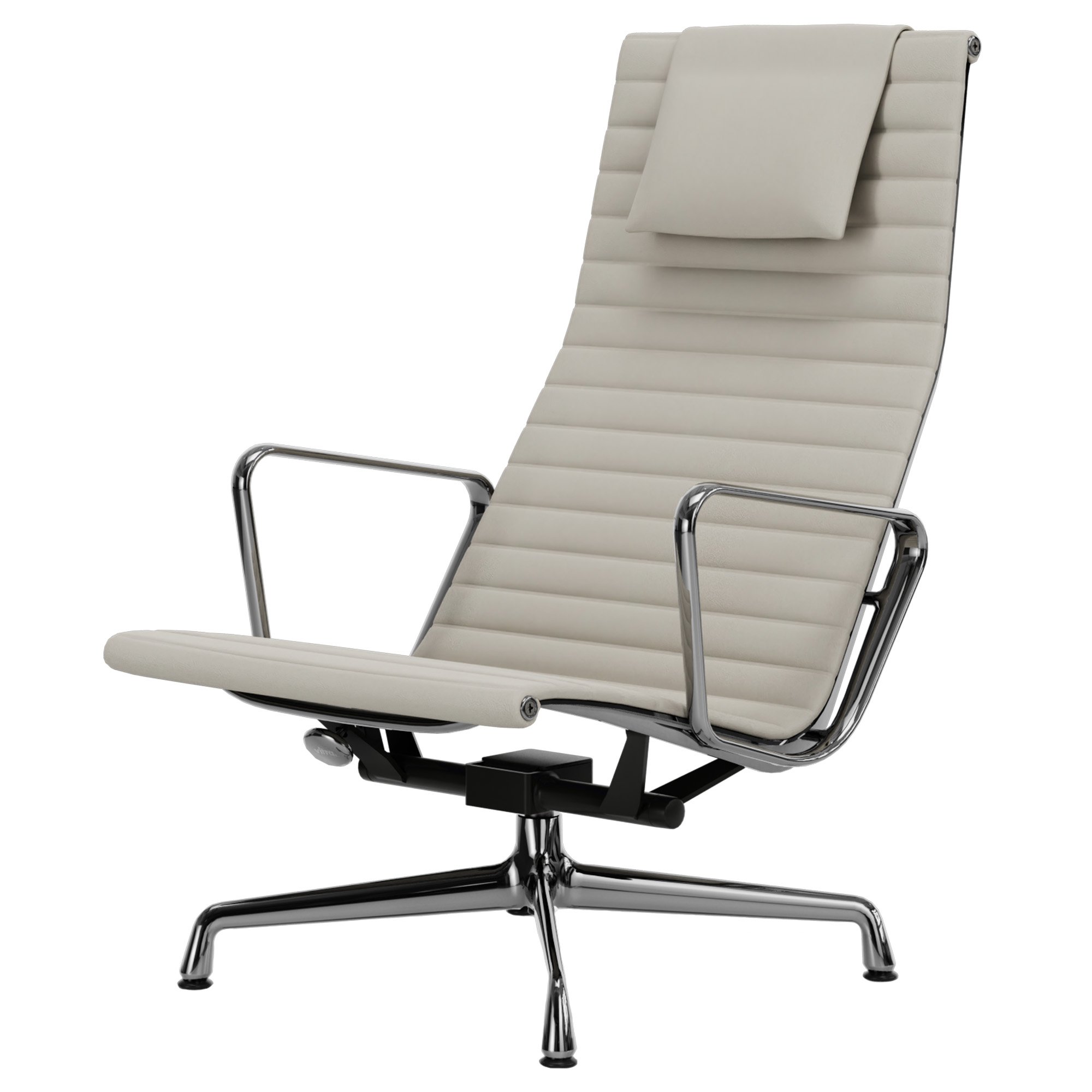 Aluminium Group EA 124, Polished, Leather (Standard), Snow | Vitra