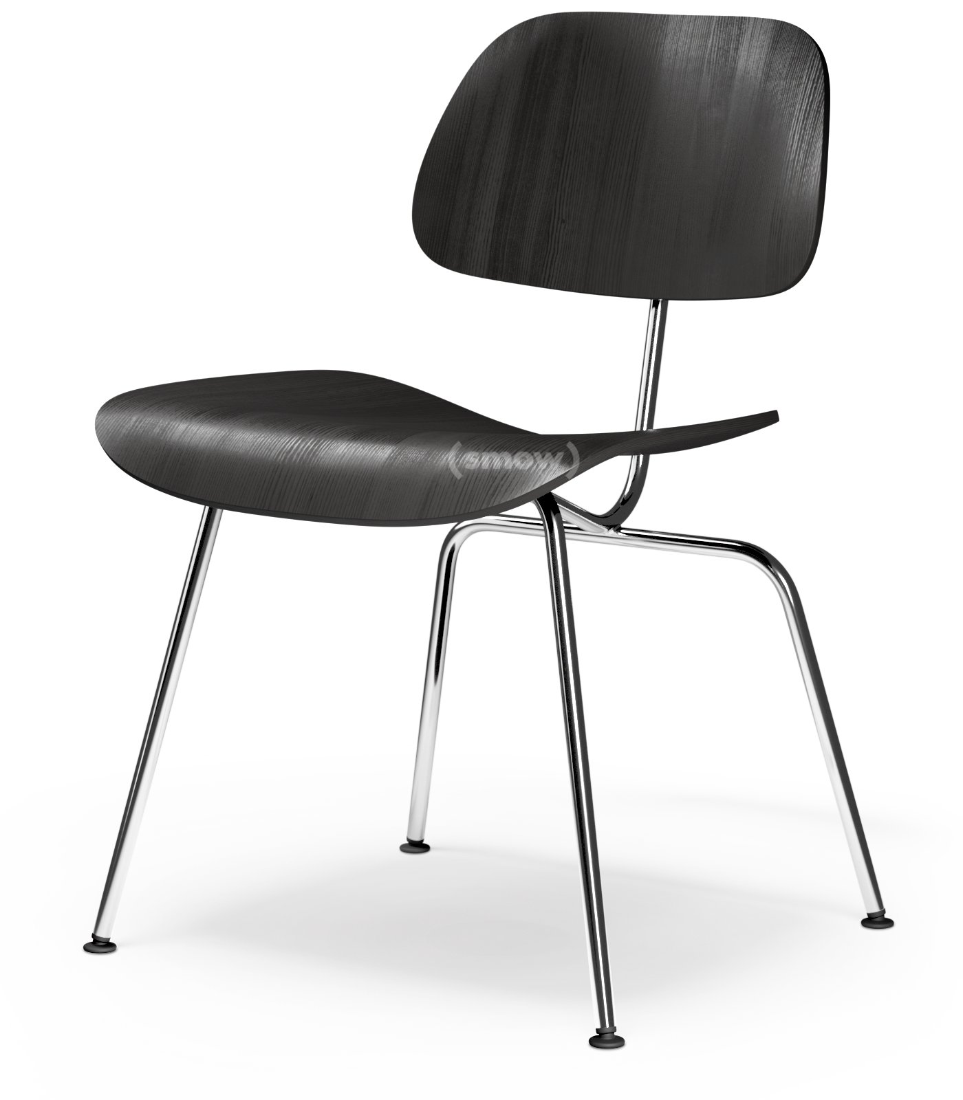 Plywood Group DCM Chair, Black ash, Polished chrome | Vitra | by