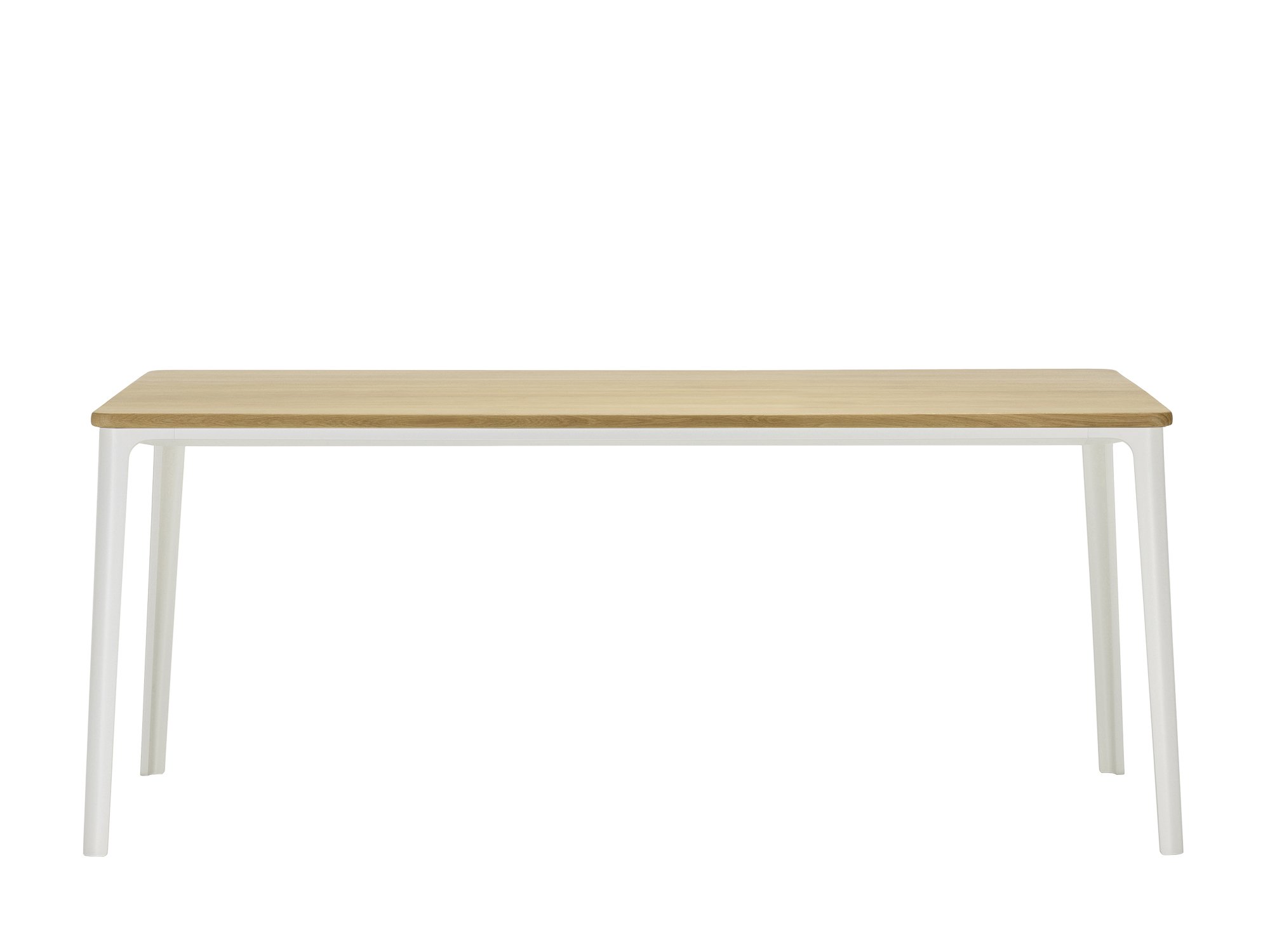 Plate Dining Table, 180 x 90 cm, Natural oak solid, oiled, White