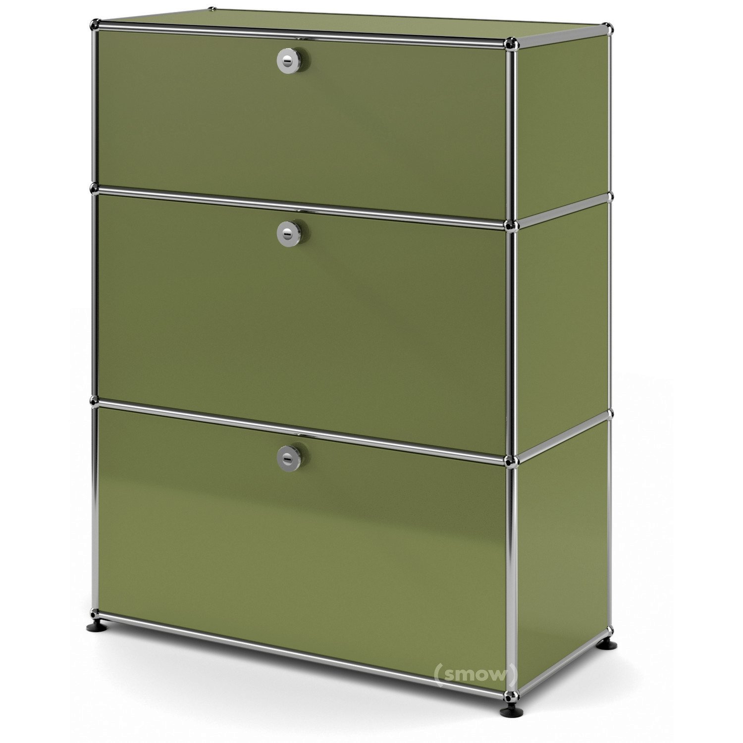 USM Haller キャビネット1列3段 緑 USM Haller Storage Unit with 3 Drawers, H 95 + 4 x W 75 x D 35 cm