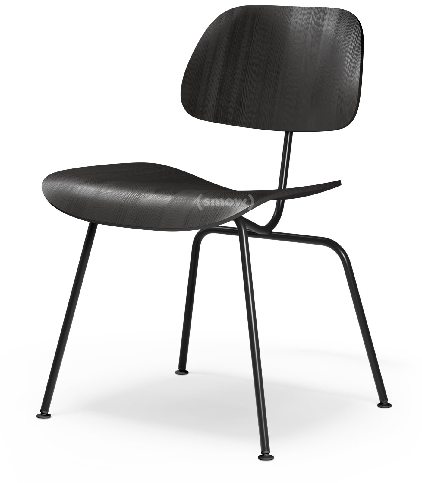 Plywood Group DCM Chair, Black ash, Powder-coated basic dark