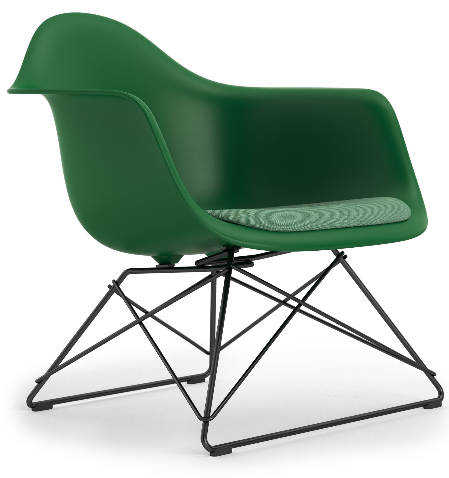 Eames Plastic Armchair RE LAR, Emerald, Seat upholstery