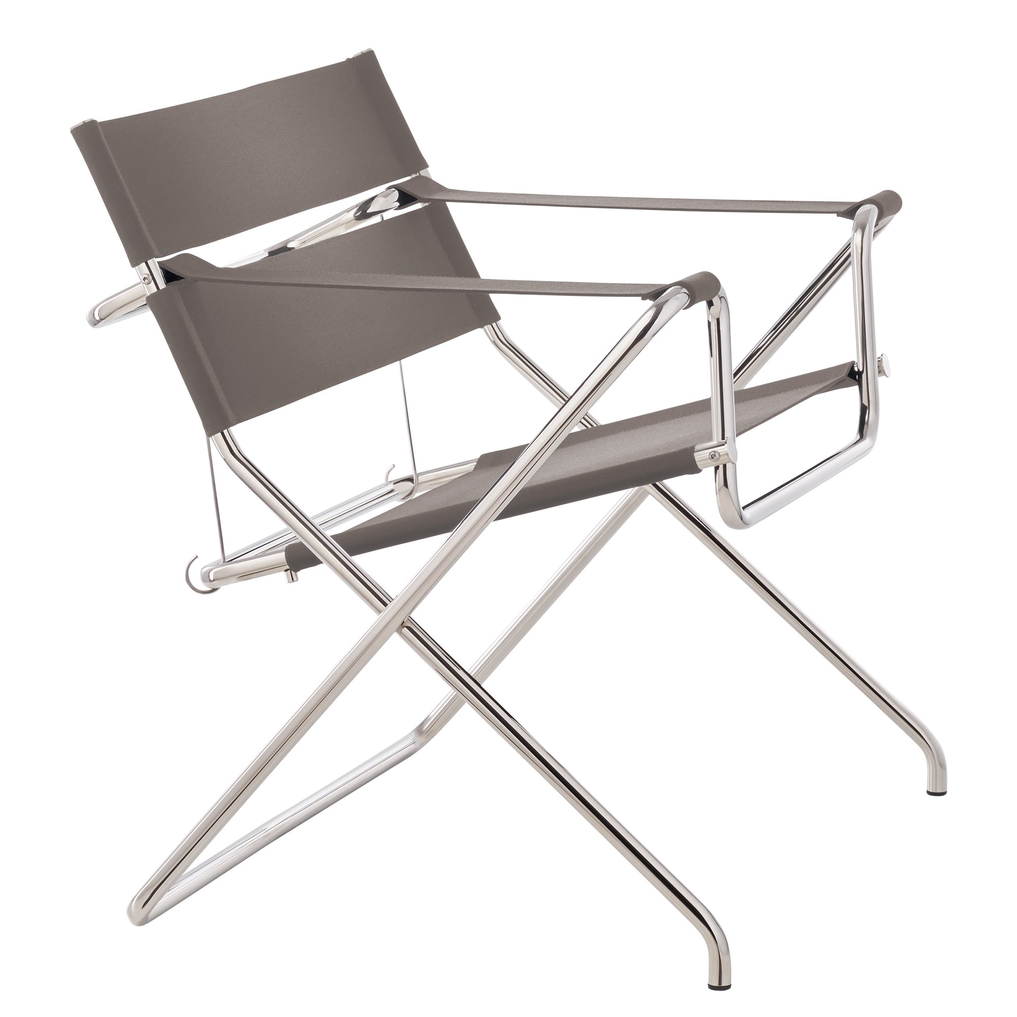 D4 Lounge Chair, Bauhaus Straps, mud brown | Tecta | by Marcel
