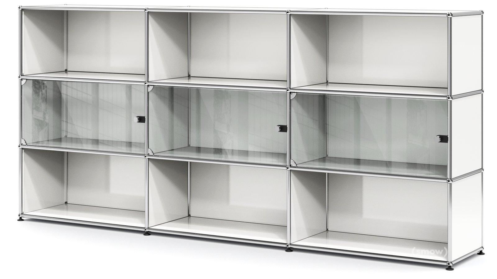 USM Haller Highboard XL with 3 Glass Doors, without lock, Pure