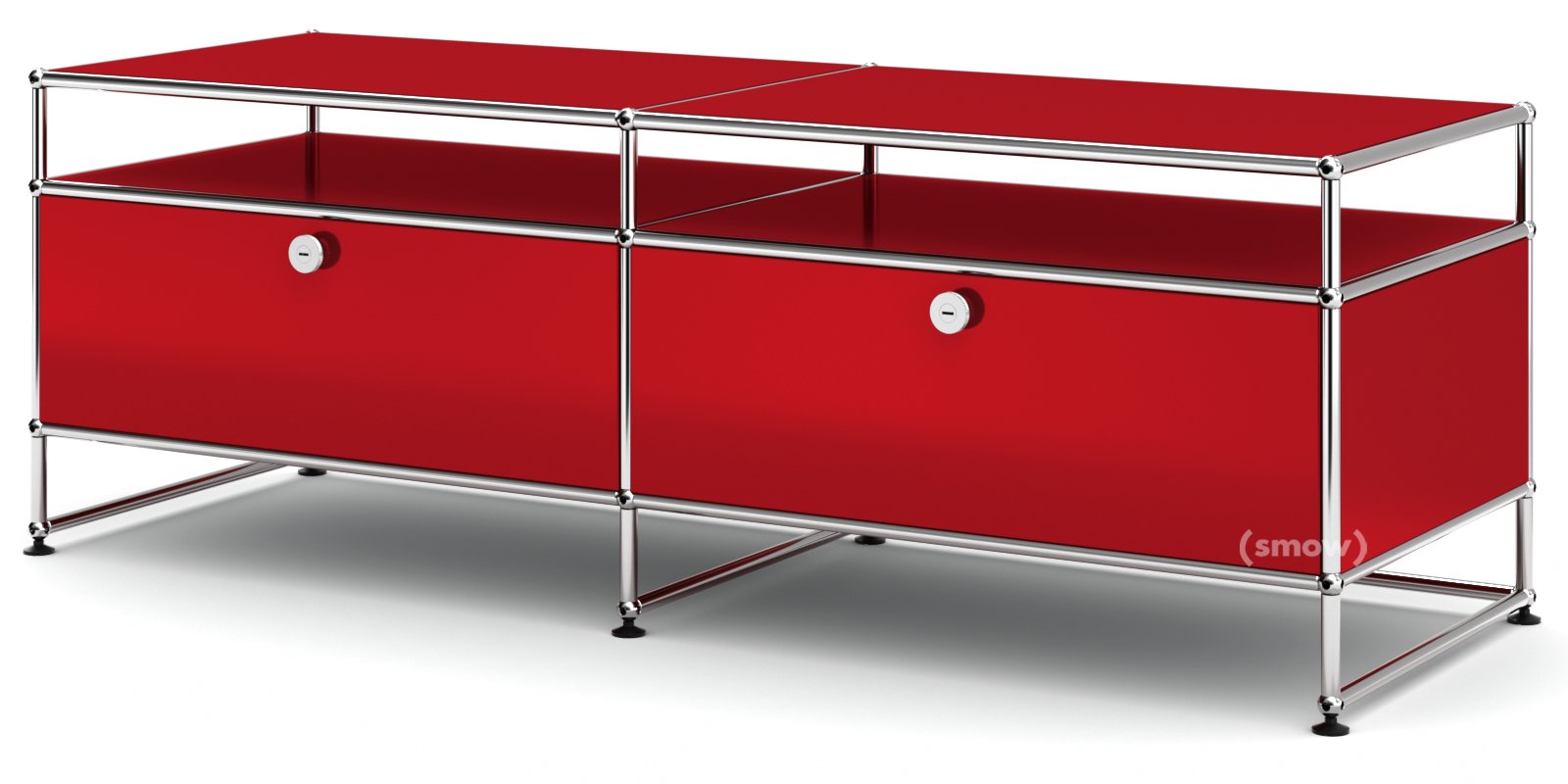 USM Haller TV-Board L, USM ruby red | USM Haller | USM Haller TV