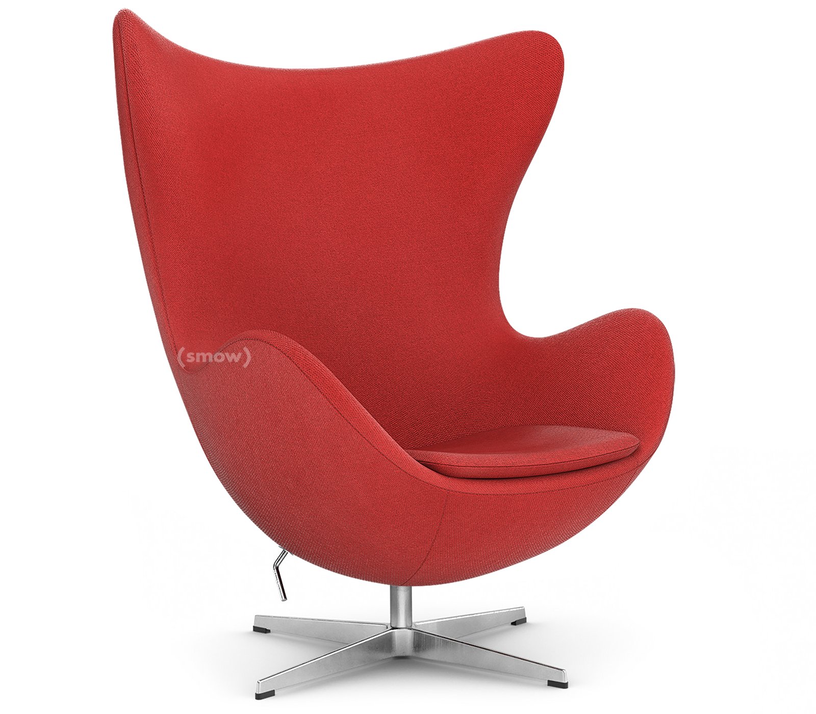 Egg Chair, Hallingdal 65, 674 Red, Satin polished aluminium