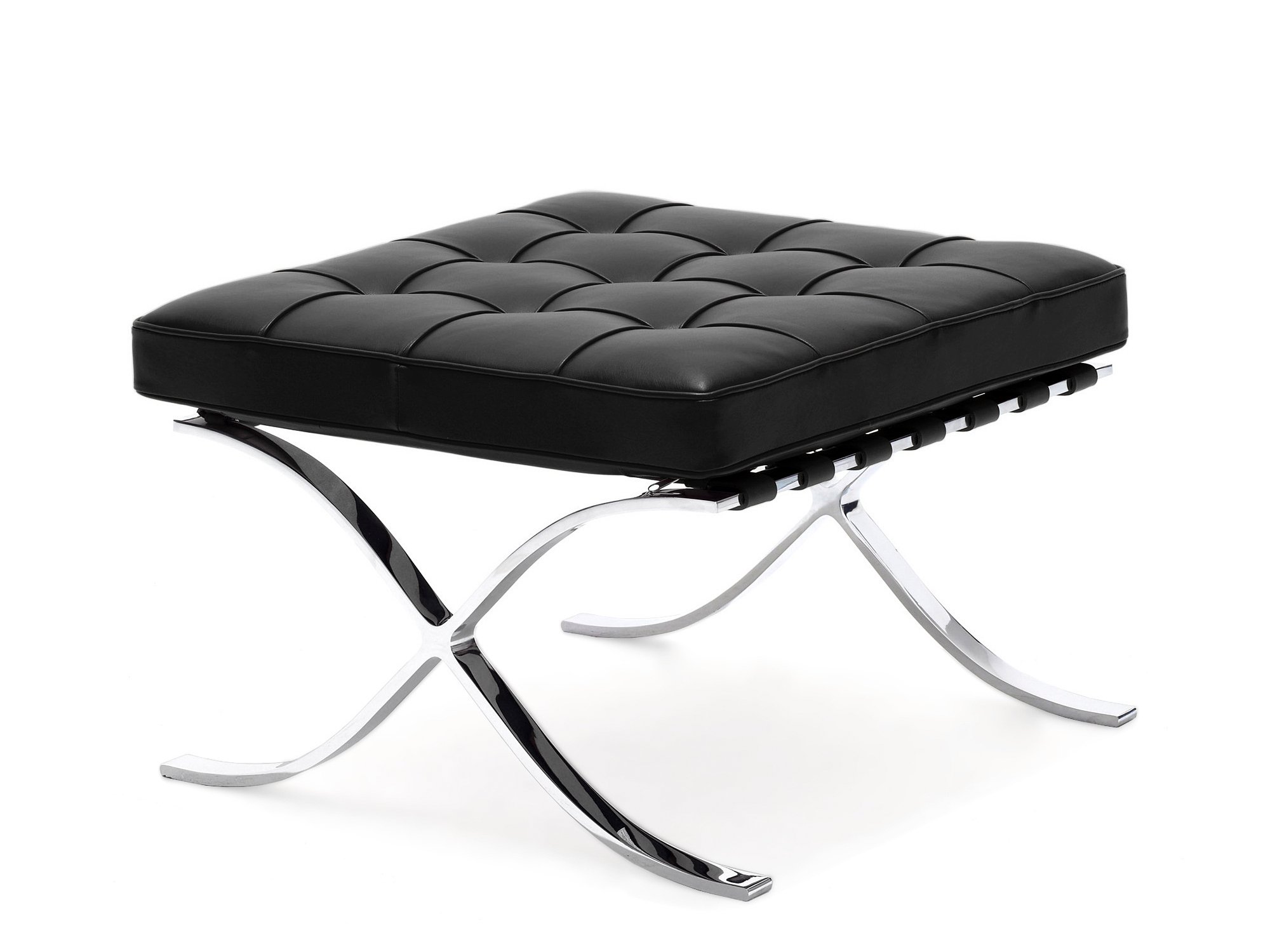 knoll1脚 Barcelona Stool Relax, Leather Venezia - black | Knoll