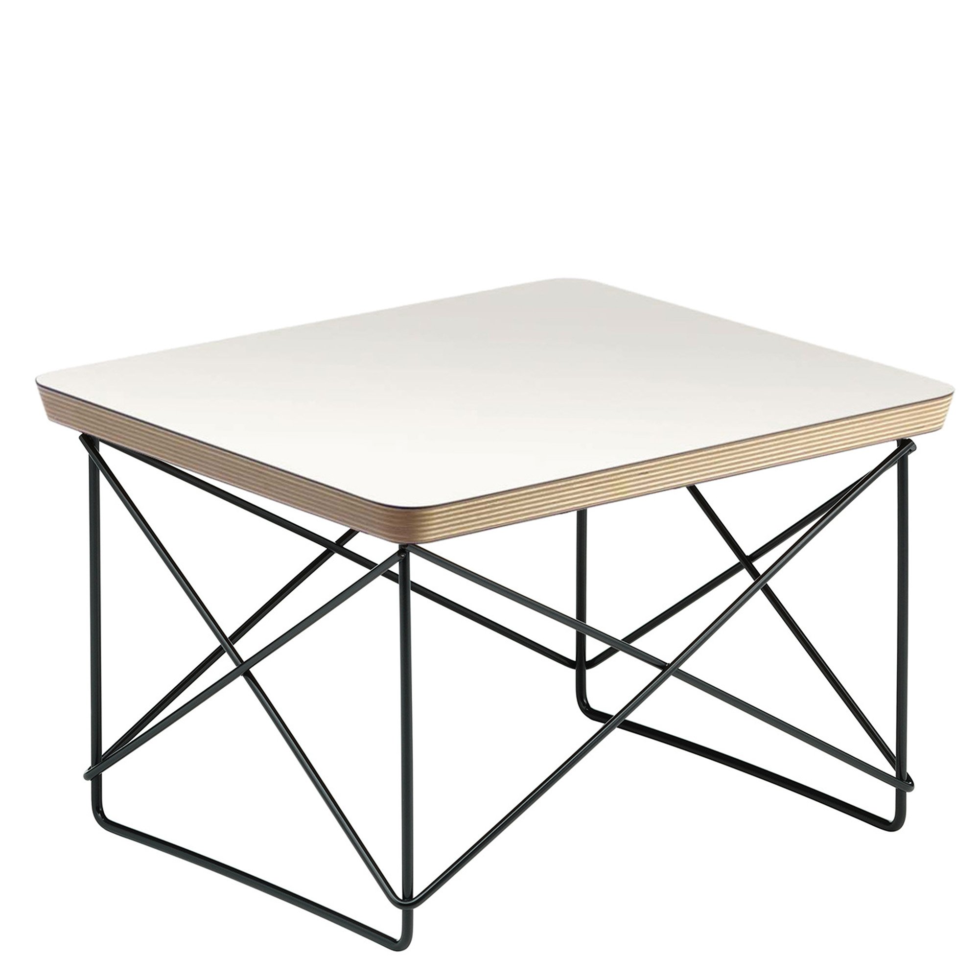 Occasional Table LTR , HPL, white, Powder-coated basic dark