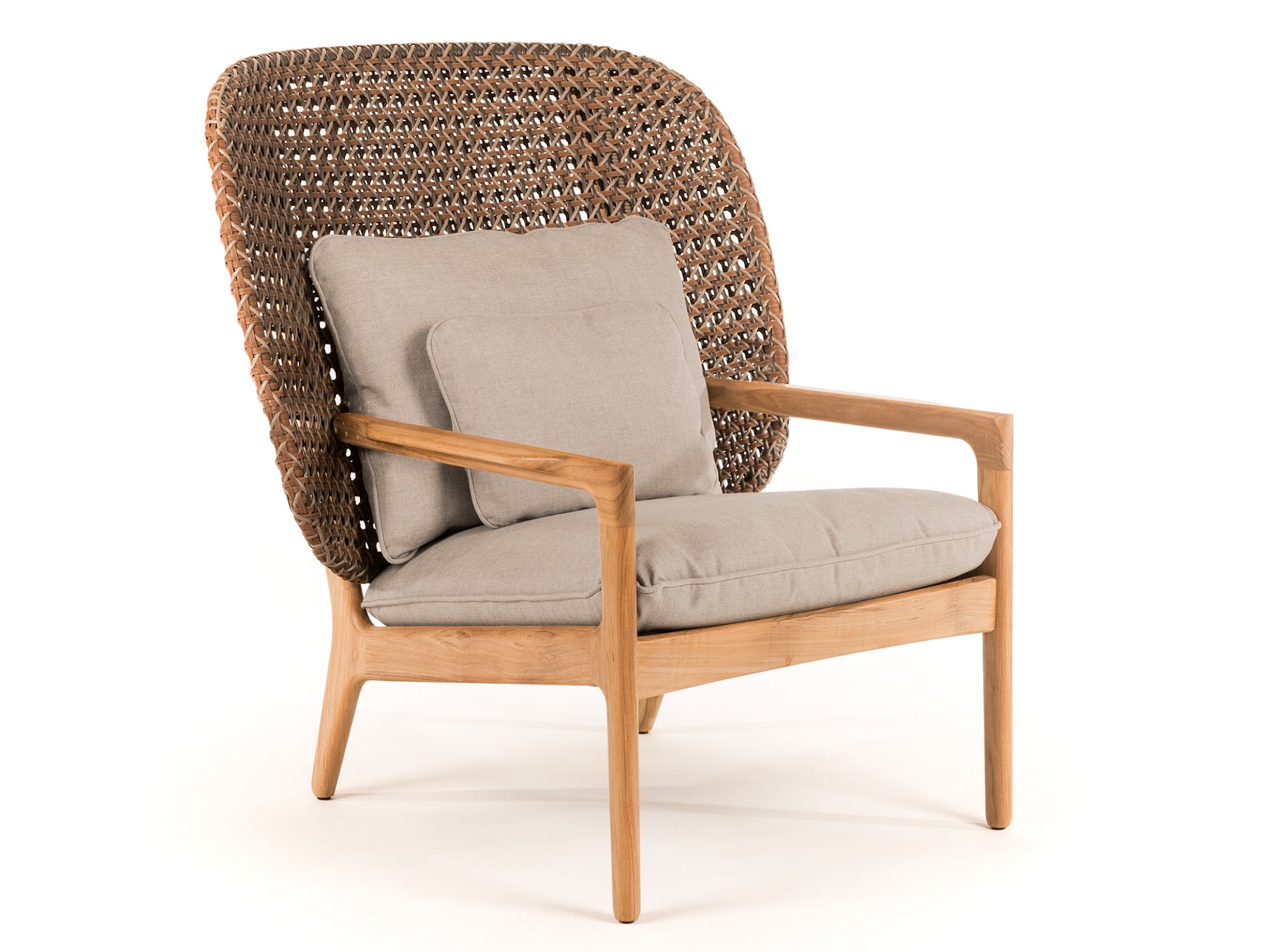 Kay Highback Lounge Chair, Brindle, Fife Rainy Grey, Without