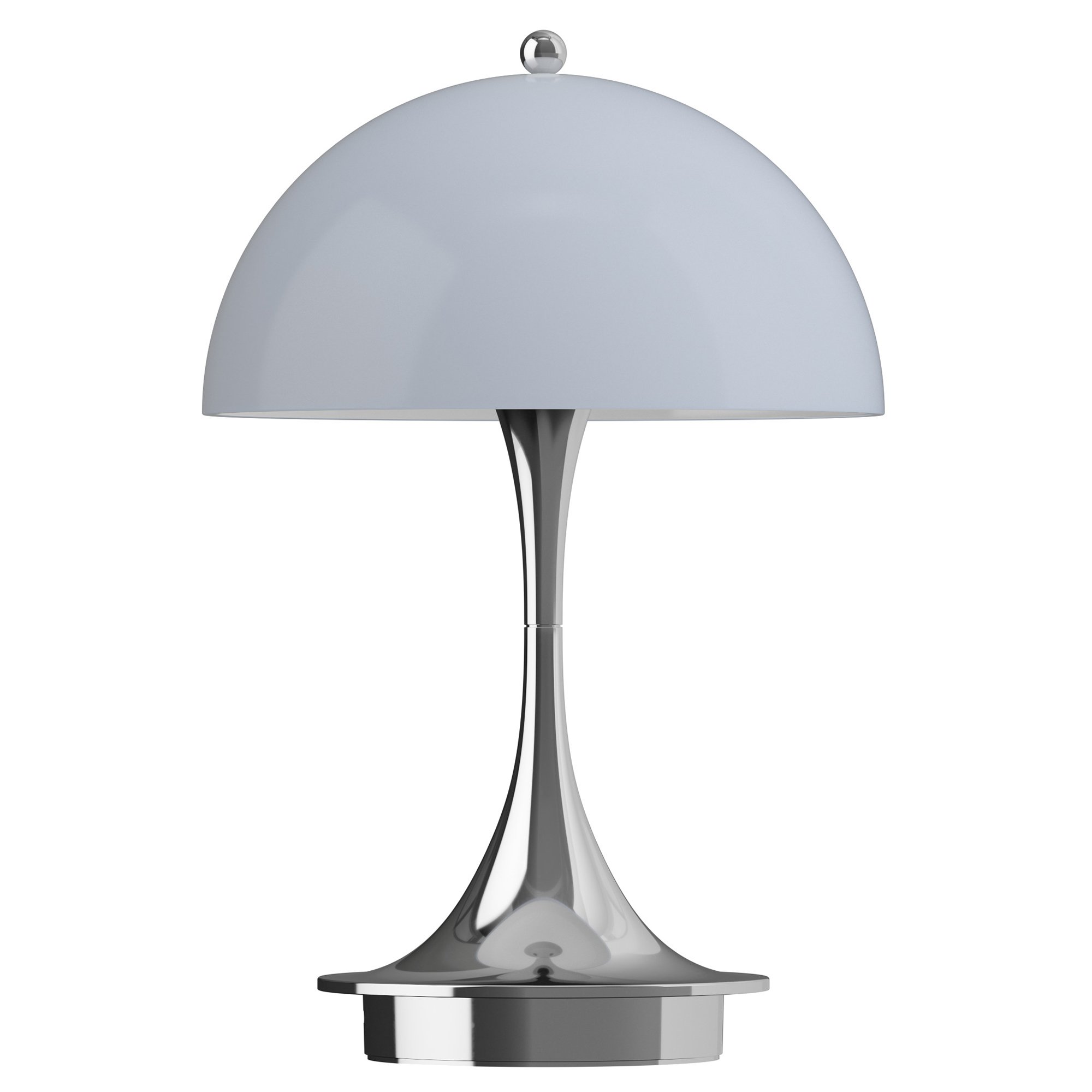 Panthella 160 Portable Lamp, Chrome opal blue grey | Louis Poulsen