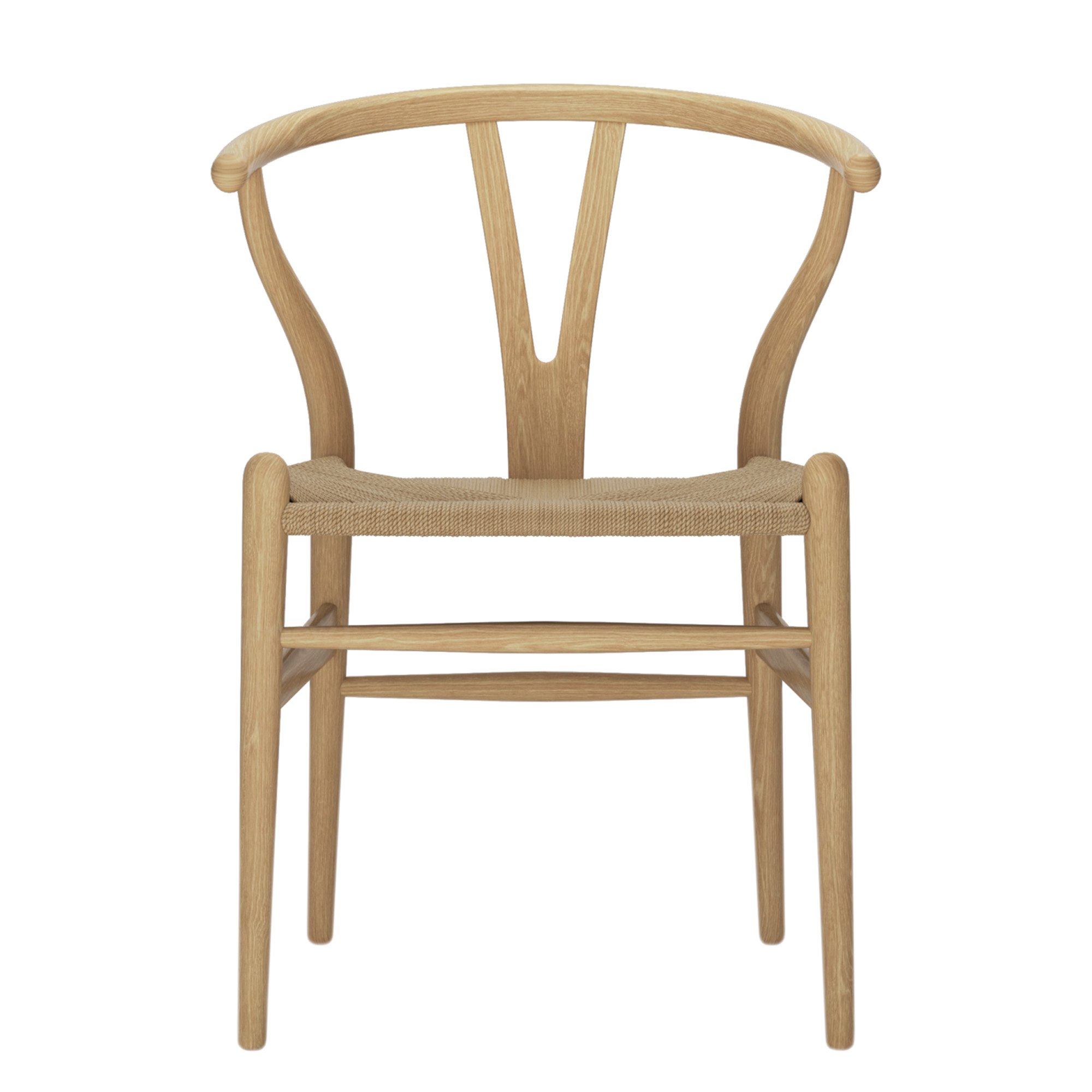 CH24 Wishbone Chair, White oiled oak, Nature mesh | Carl Hansen
