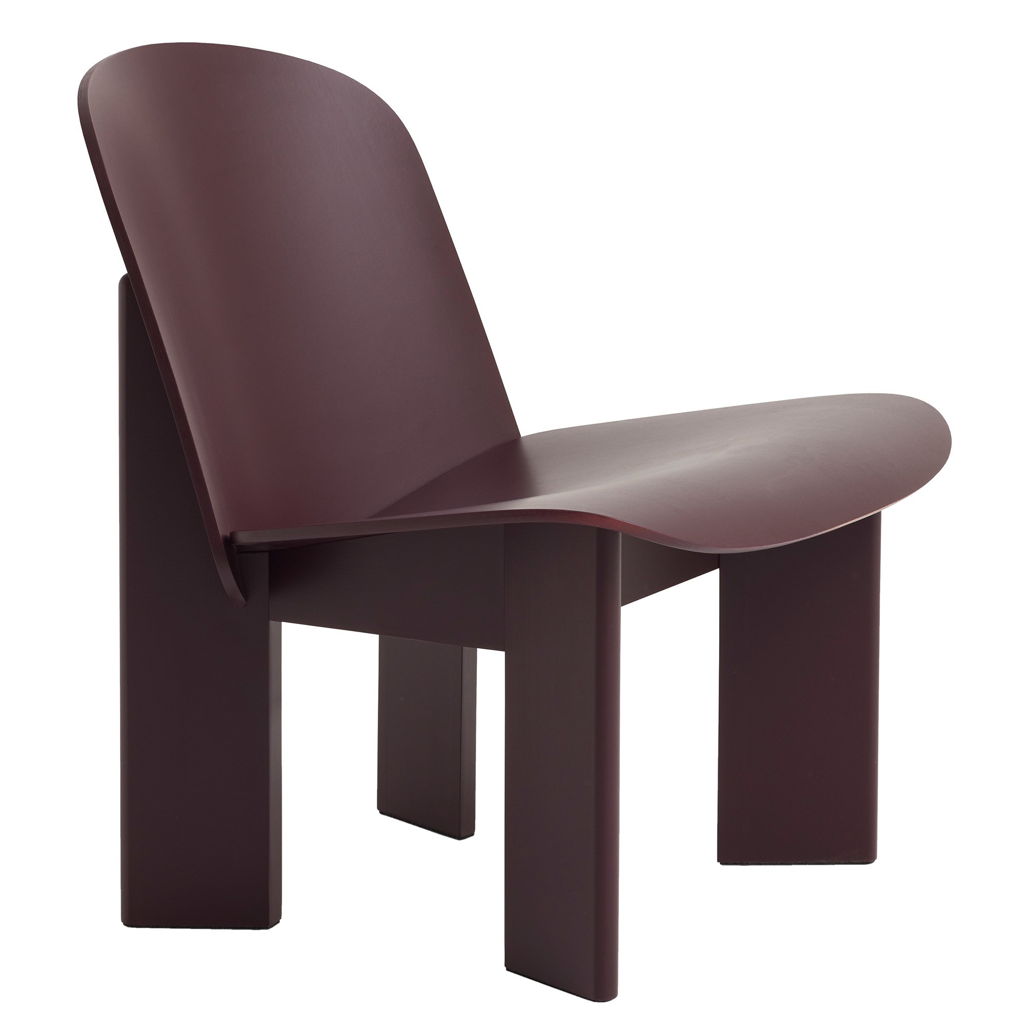 Chisel Lounge Chair, Beech bordeaux lacquered | Hay | Lounge