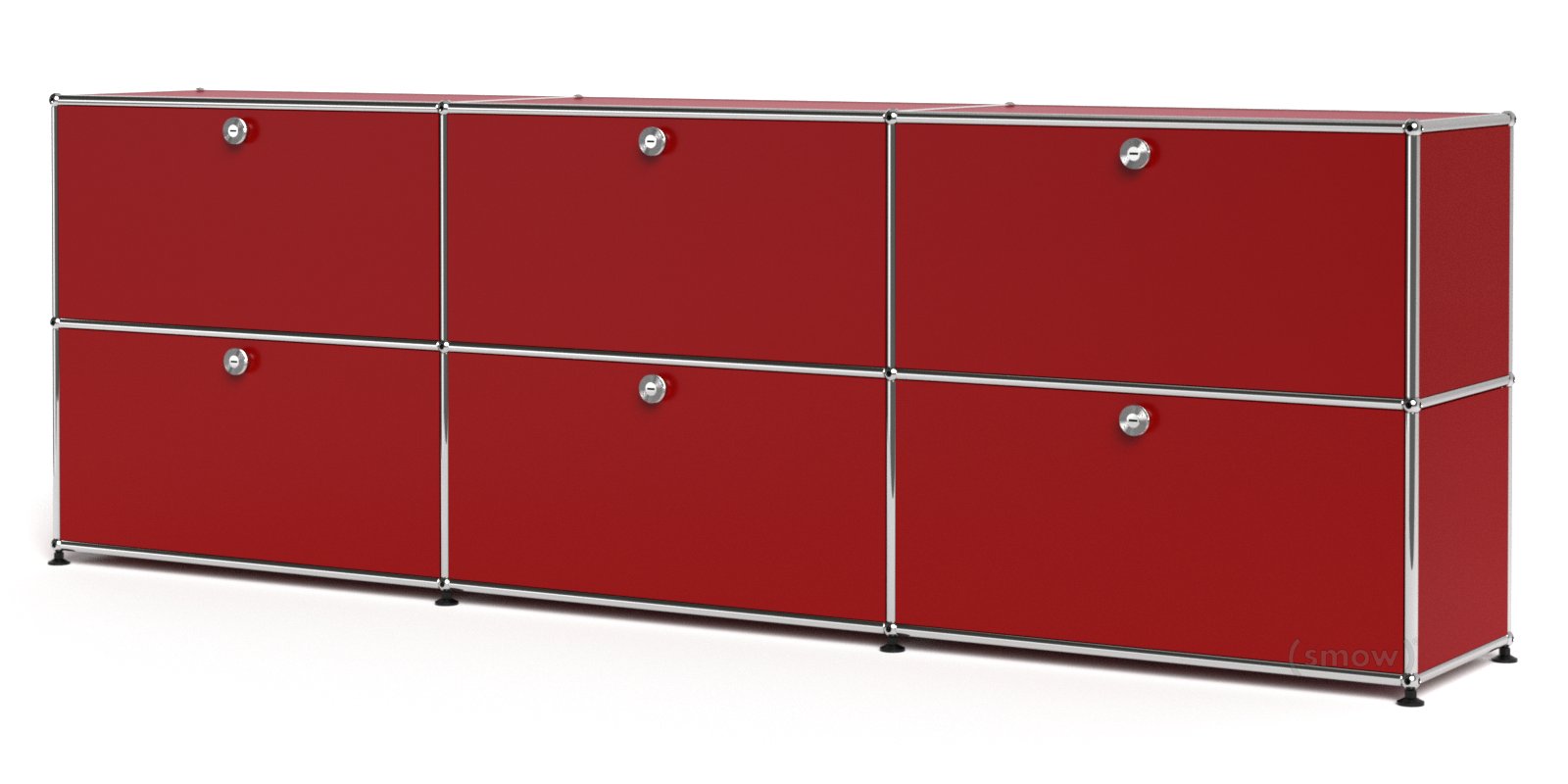 USM Haller ハラ－ D500 メタルボックス 色：ルビーレッド（１） USM Haller Sideboard XL, Customisable, USM ruby red, With 3 drop