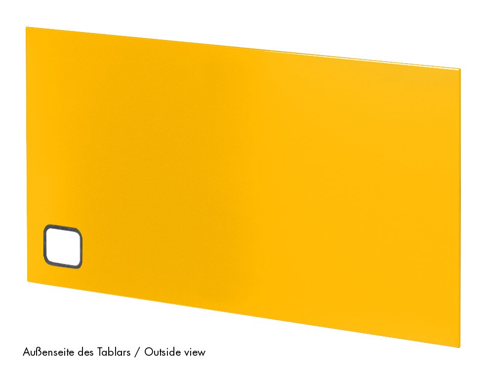 USM Haller Panel With Cable Cut-Out, 35 x 35 cm, Golden yellow RAL