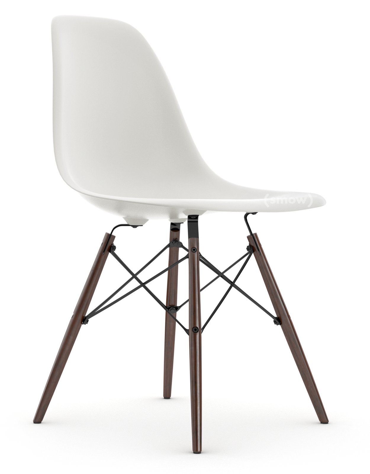Eames Plastic Side Chair RE DSW, White non-RE, Without upholstery
