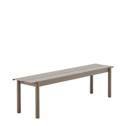 Linear Steel Bench , L 170 x W 39 cm, Taupe
