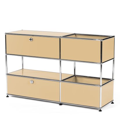 USM Haller Kids Sideboard M with storage boxes, Self-coloured, USM beige, With drop-down door and extension door (incl. metal box insert)