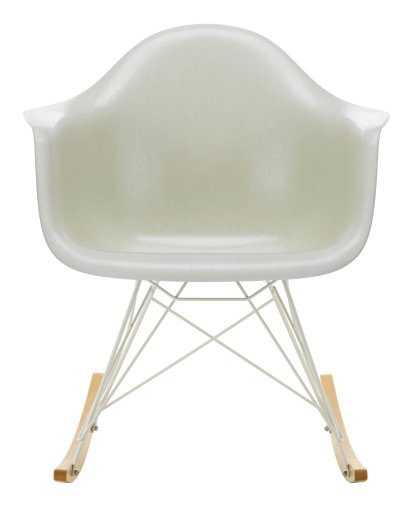 Eames Fiberglass Armchair RAR, Eames parchment, White, Yellowish maple