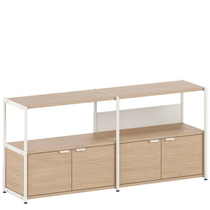Unit Sideboard Wood, 1 x double doors, Oak / Cream white