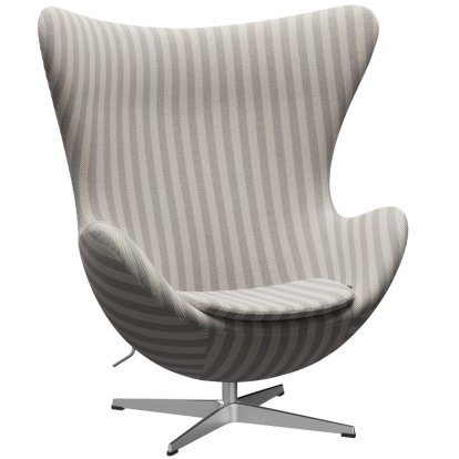 Egg Chair, Voulez-vous, 004 - Light grey / off white, Satin polished aluminium, Without footstool