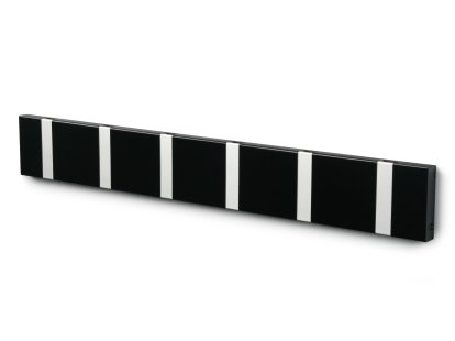 Knax, 6 hooks, Aluminium, MDF black lacquered