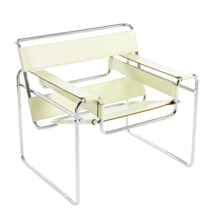 Wassily Chair, Cattle hide white beige
