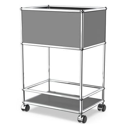USM Haller Bar Sideboard Type II, Mid grey RAL 7005, Hard castors for carpets