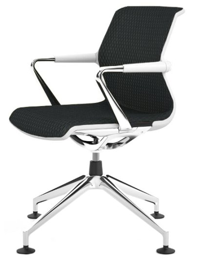 Unix Chair with Four Star Base, Diamond Mesh asphalt, Soft grey