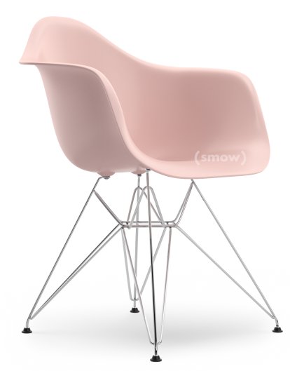 Eames Plastic Armchair RE DAR, Pale rose RE, Without upholstery, Without upholstery, Standard version - 43 cm, Chrome-plated