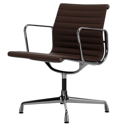 Aluminium Group EA 107 / EA 108, EA 107 - non-swivelling, Polished, Leather (Standard), Marron