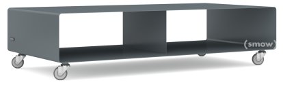 TV Lowboard R 200, Self-coloured, Basalt grey (RAL 7012), Industrial castors