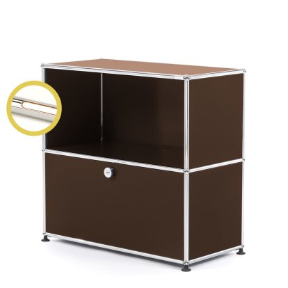 USM Haller E Sideboard M with Compartment Lighting, USM brown, Warm white