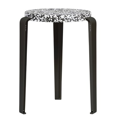 Lou Stool, Recycled Plastic, Macchiato, Graphite black