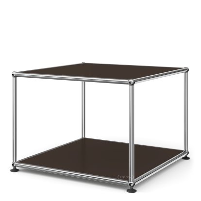 USM Haller Side Table 50, Both panels metal, USM brown